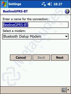 Детальная настройка GPRS-подключения: название и тип